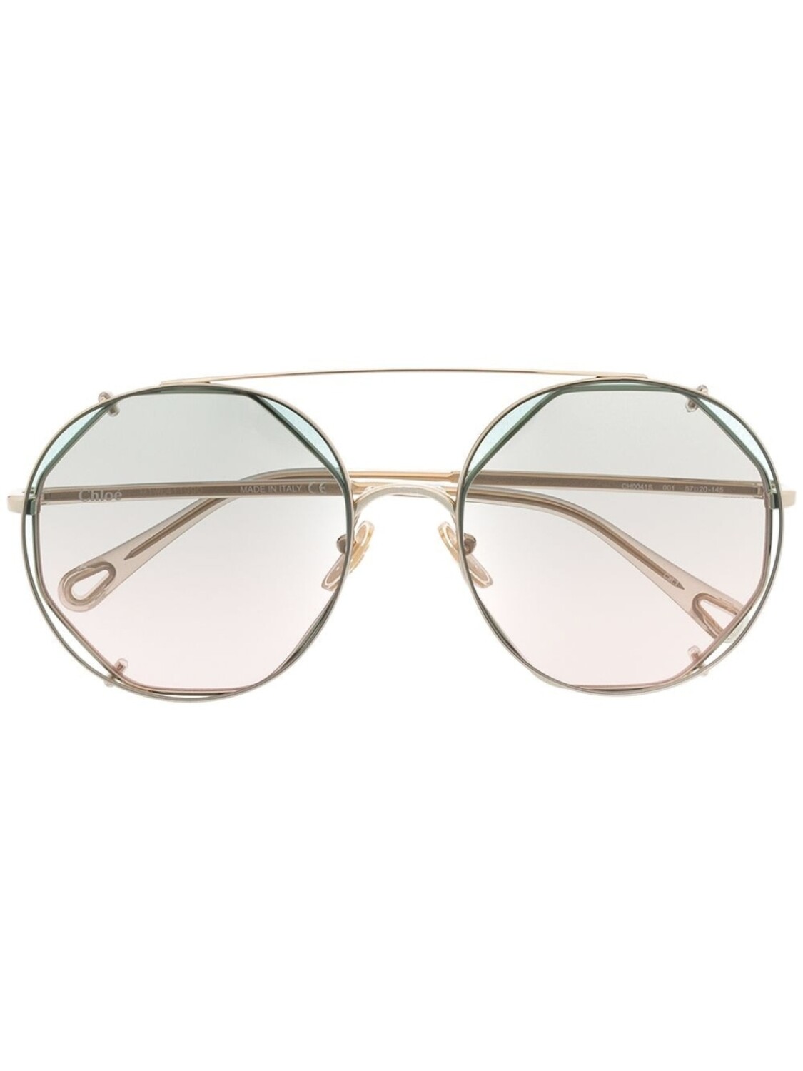 

Chloé Eyewear солнцезащитные очки в массивной оправе, золотой