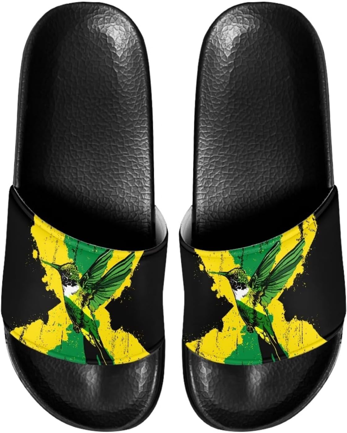 

Мужские Нескользящие сандалии с ЭВА, шлепанцы для бассейна, дома и пляжа, удобные с открытым носком, на плоской подошве, с одной лентой, для душа, с мягкой кожей Psesaysky, Jamaica Hummingbird