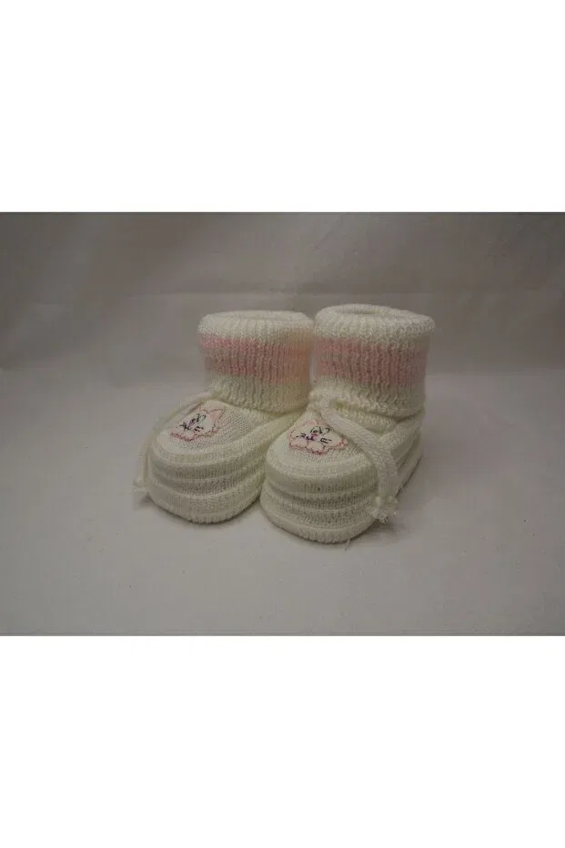 Детские пинетки из махры без каблука Otel Bukleti, Pink-White