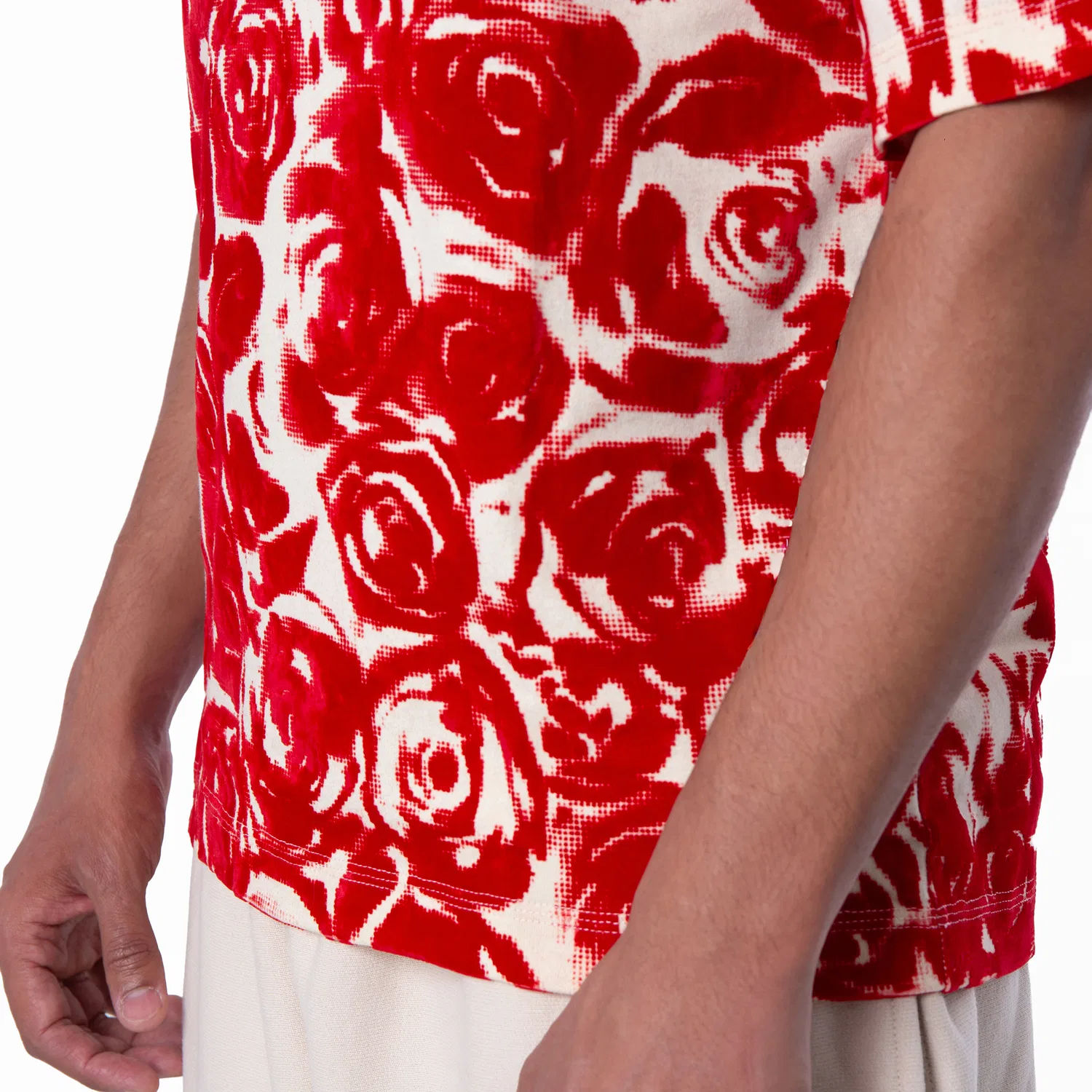 Футболка с принтом All Over Rose Print Cotton T Shirt Burberry, Pillar Ip Pattern — фото 3