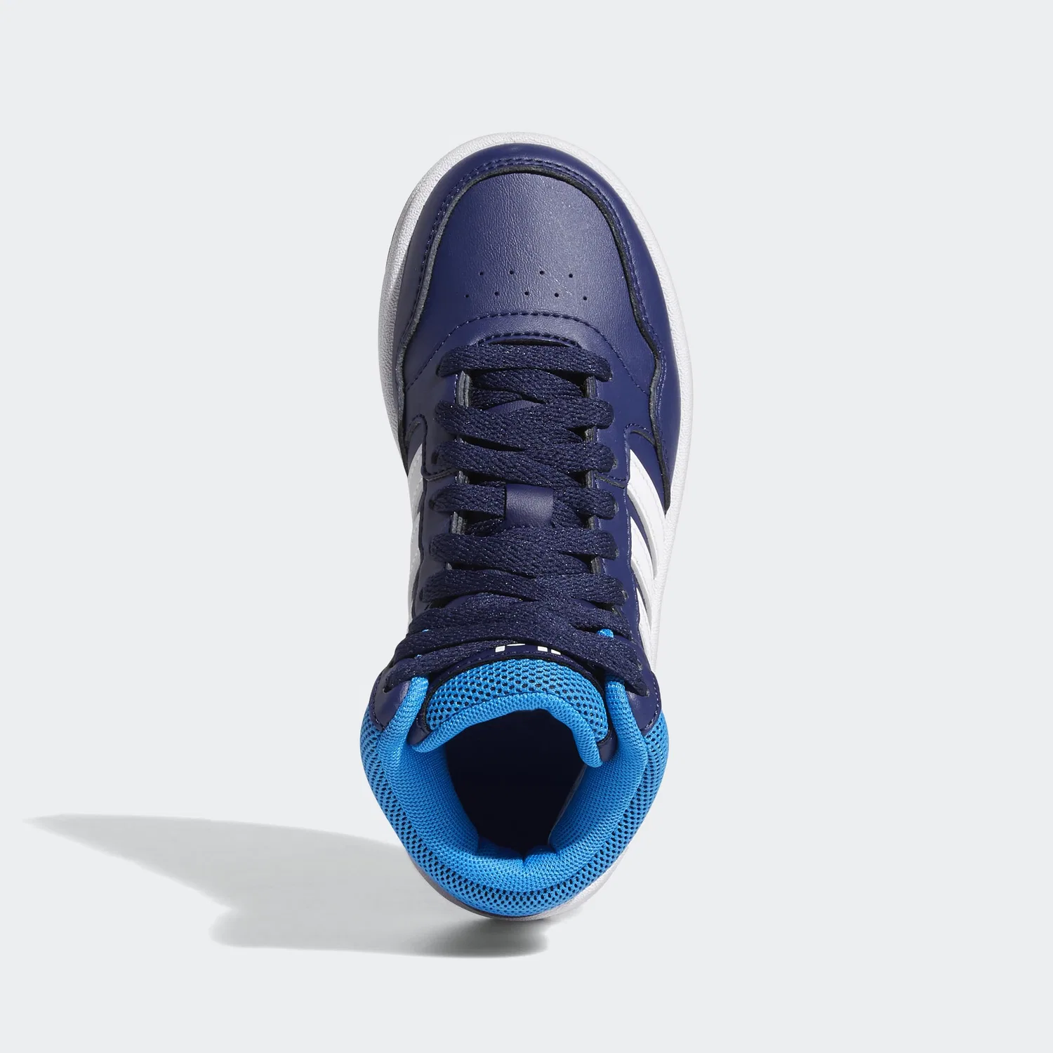 Детские кроссовки для мальчиков и девочек с поддержкой Hoops Mid 3.0k Adidas, Dark Blue Blue Rush Turbo — фото 4