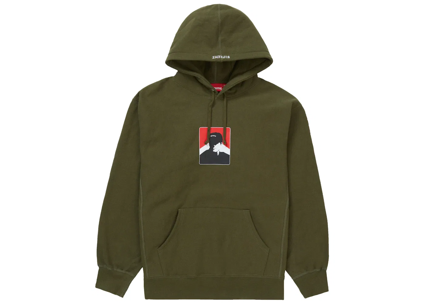Мужской худи с принтом Supreme Portrait Hooded Sweatshirt (FW20) Supreme, Dark Olive