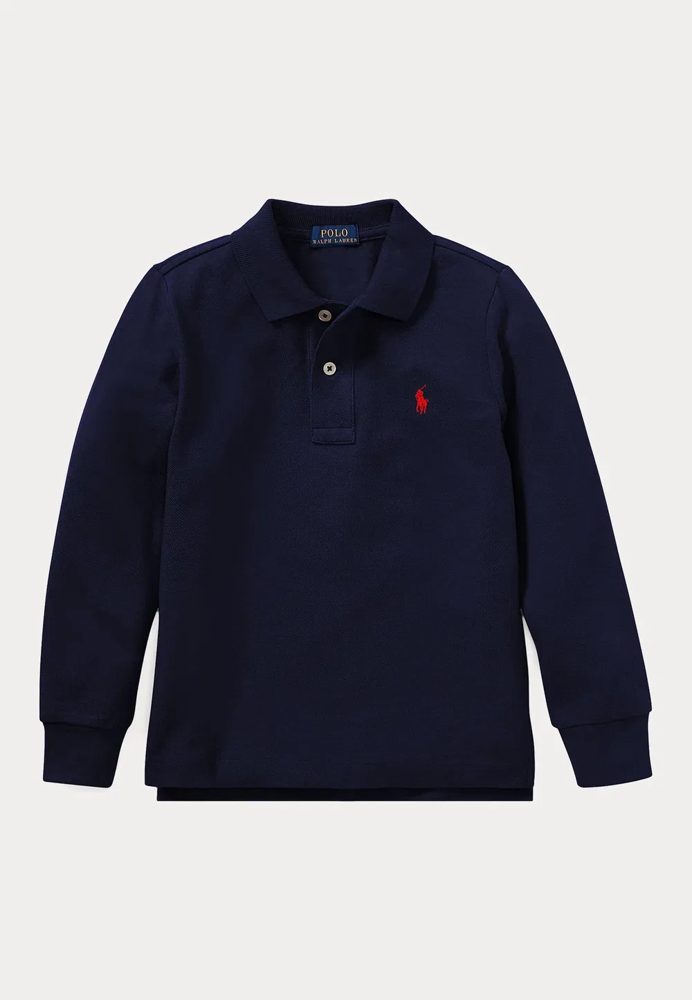 Хлопковая рубашка-поло с длинными рукавами - рубашка-поло Polo Ralph Lauren, Navy