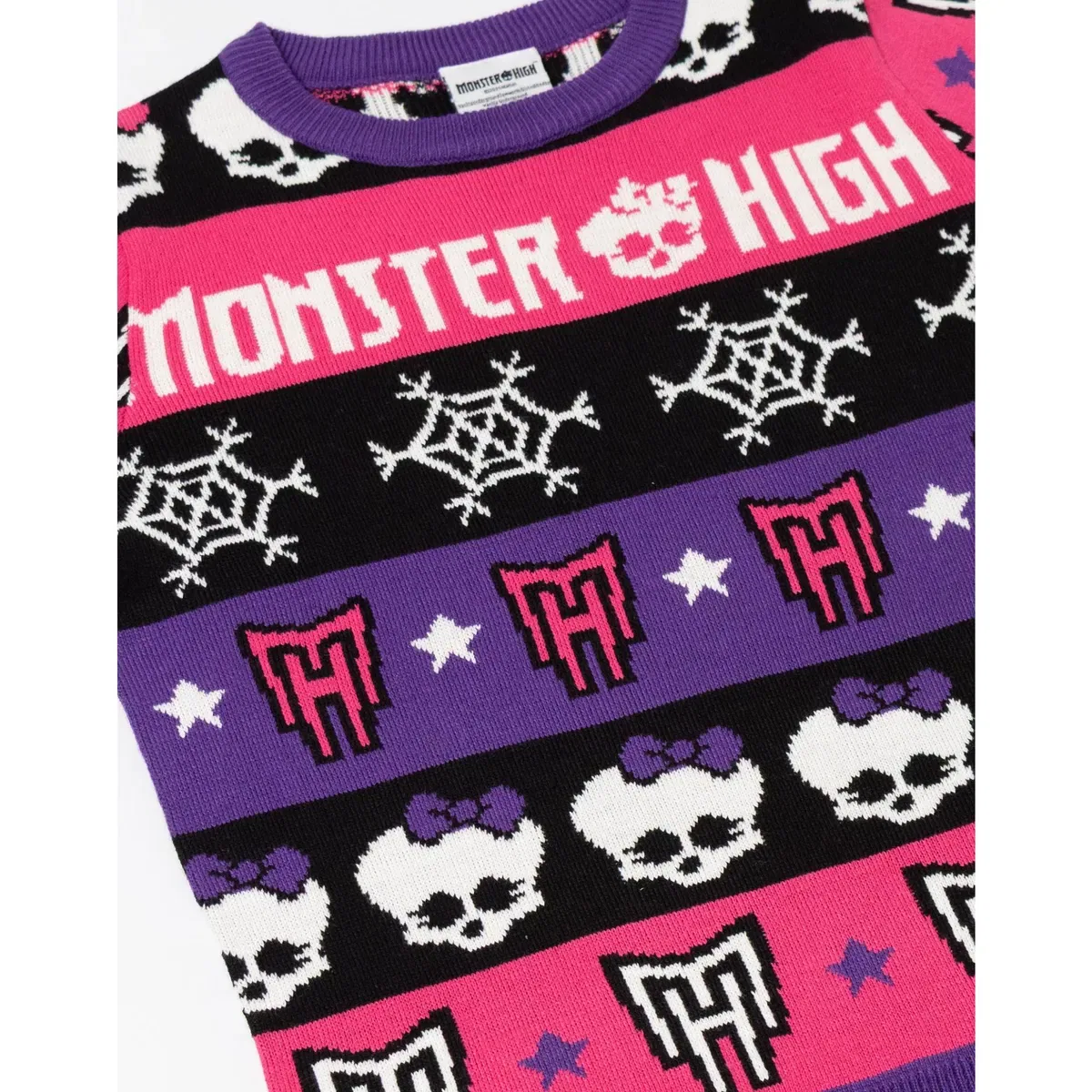 Детский рождественский свитер с узором Skull & Snowflake Fairisle Monster High, Multi — фото 3