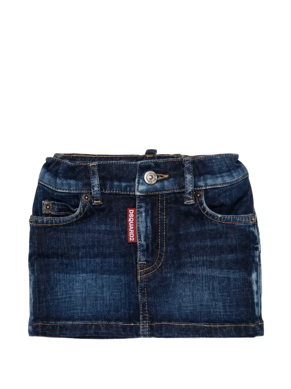 Юбка из джинсовой ткани с вышивкой Dsquared2 Kids, синий