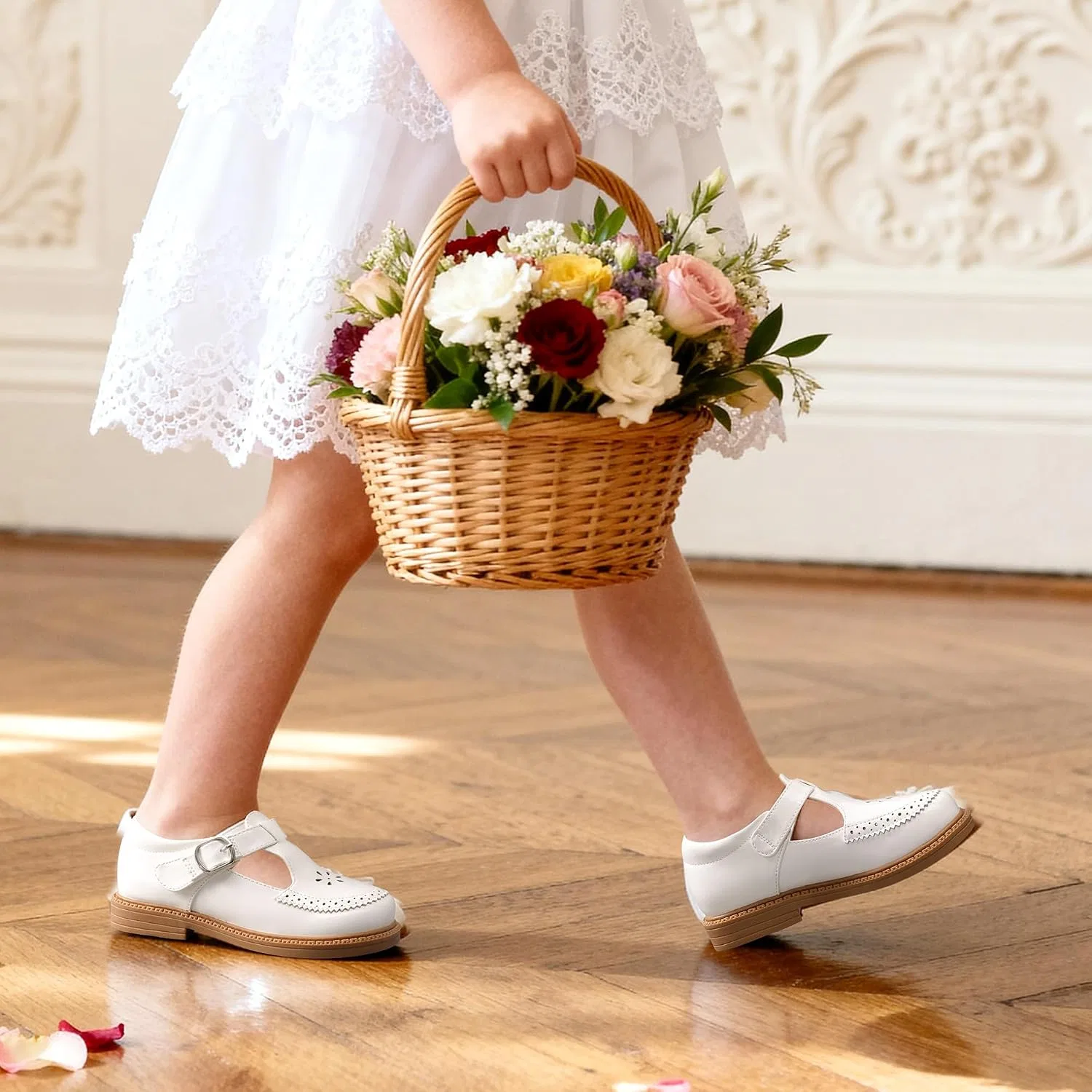 Детские туфли Мэри Джейн для девочек DREAM PAIRS, All White — фото 3
