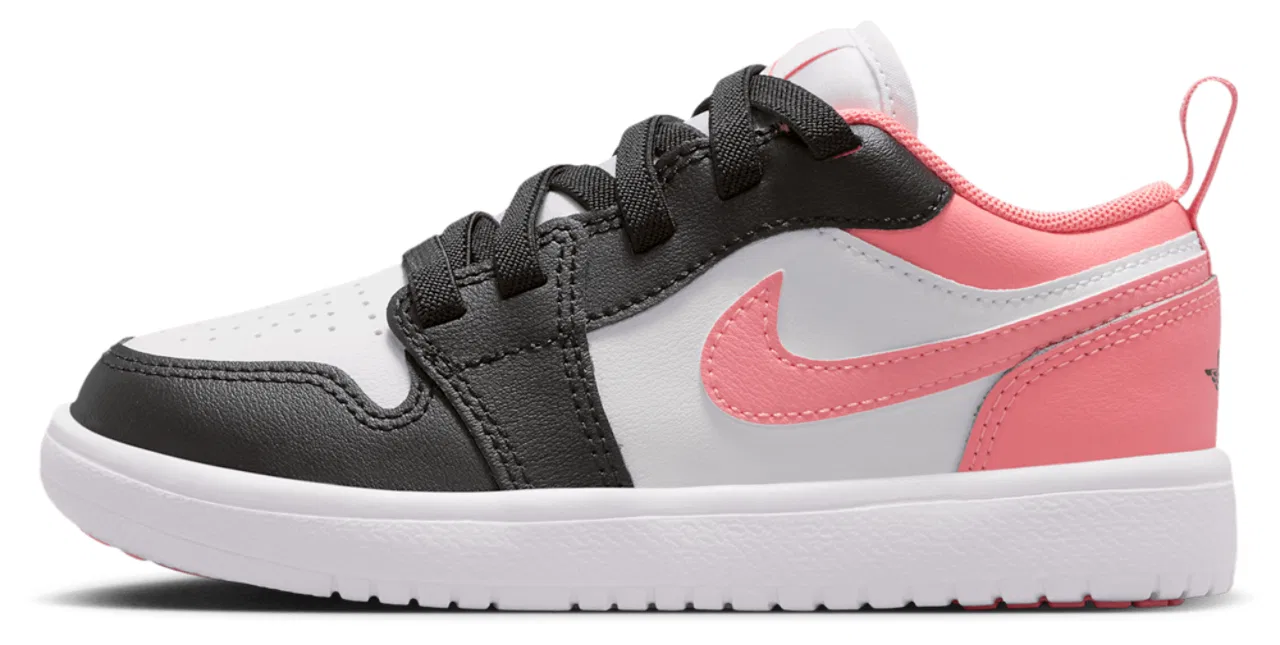 Кроссовки для девочек AJ 1 Low Jordan, цвет Black/Pink Glaze/White — фото 2