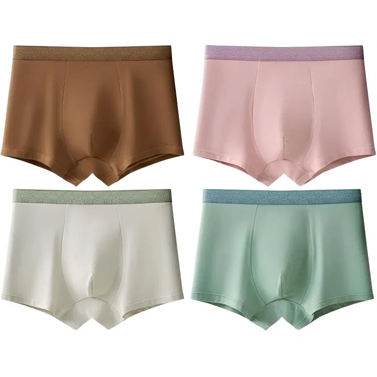 Детские трусы 4 штуки Red bean, Deep Green+Khaki+Bean Red+Silver Gray