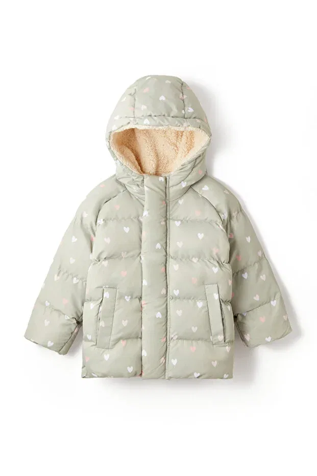 Детское пальто для девочек с принтом Joyful Hearts Mountain Petit Coral, Green