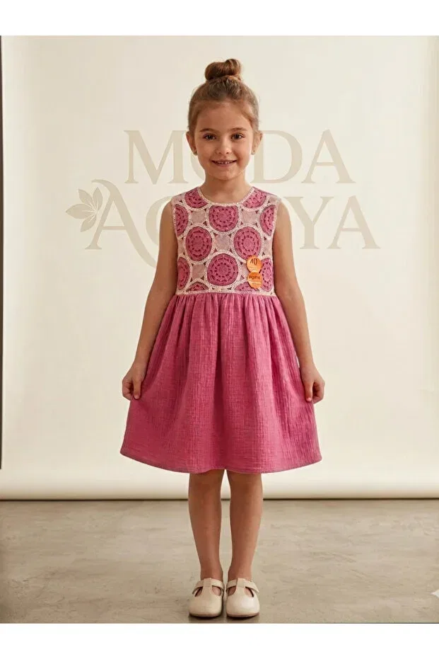 Детское платье для девочек с вышивкой Moda Açelya, Vintage