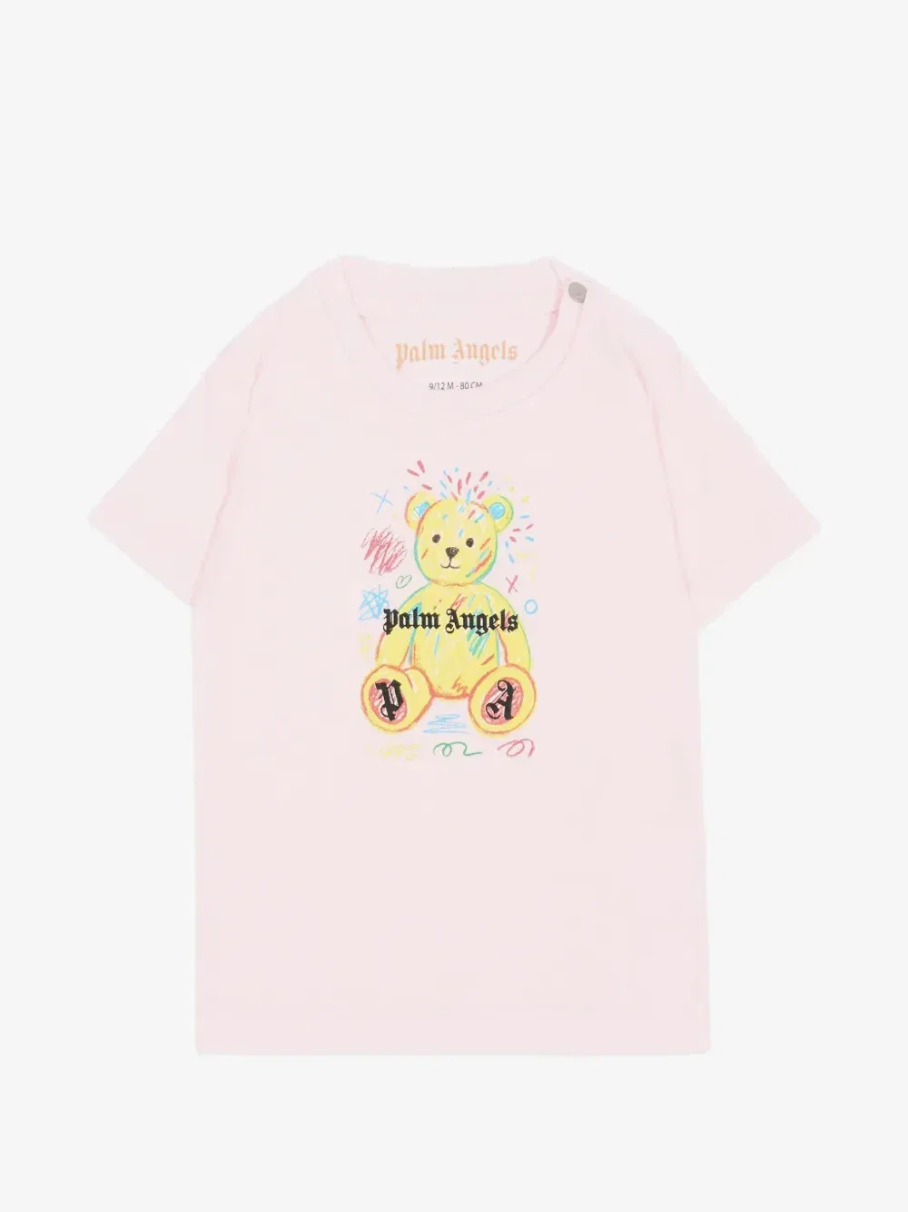 Футболка с принтом плюшевого мишки Palm Angels Kids, розовый