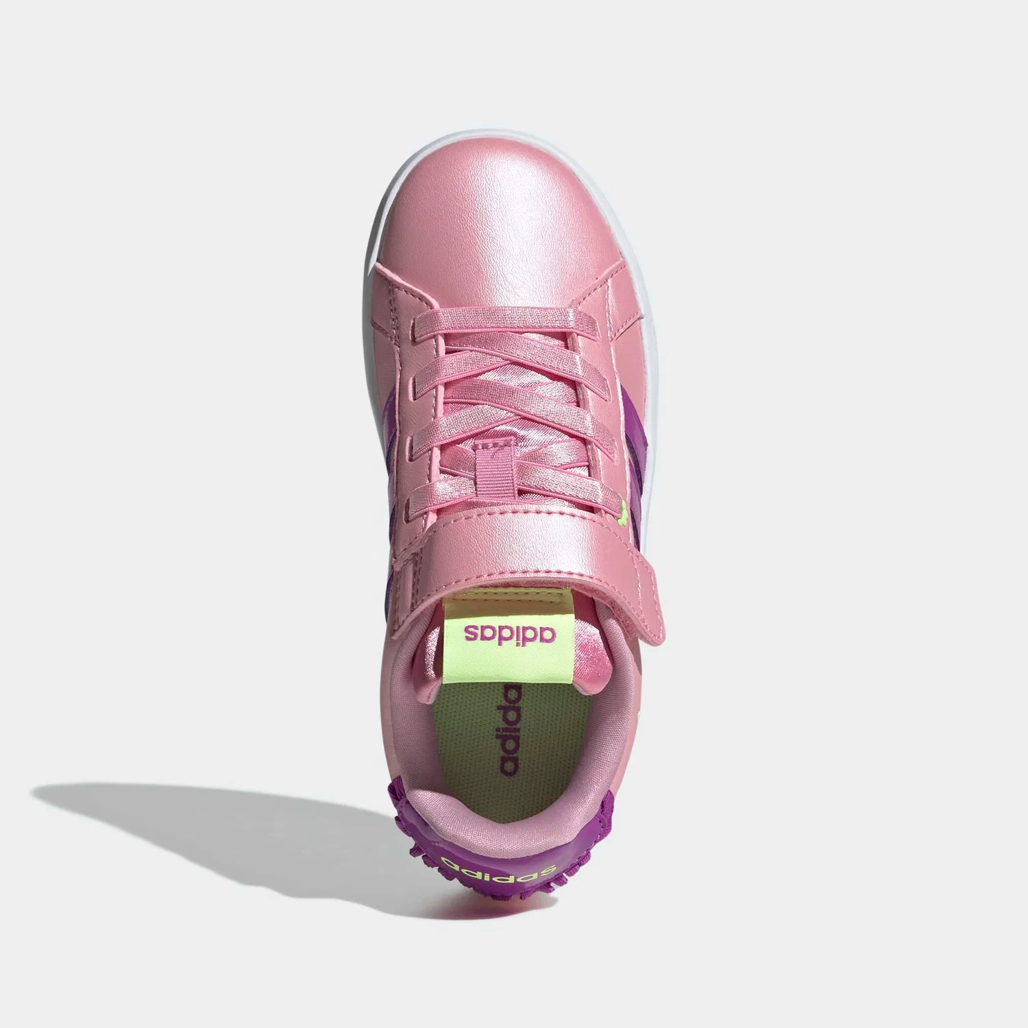Детские кроссовки с рюшами и бантами Adidas Sportswear, St Tropic Bloom/Purple Burst/Hi-Res Yellow — фото 4