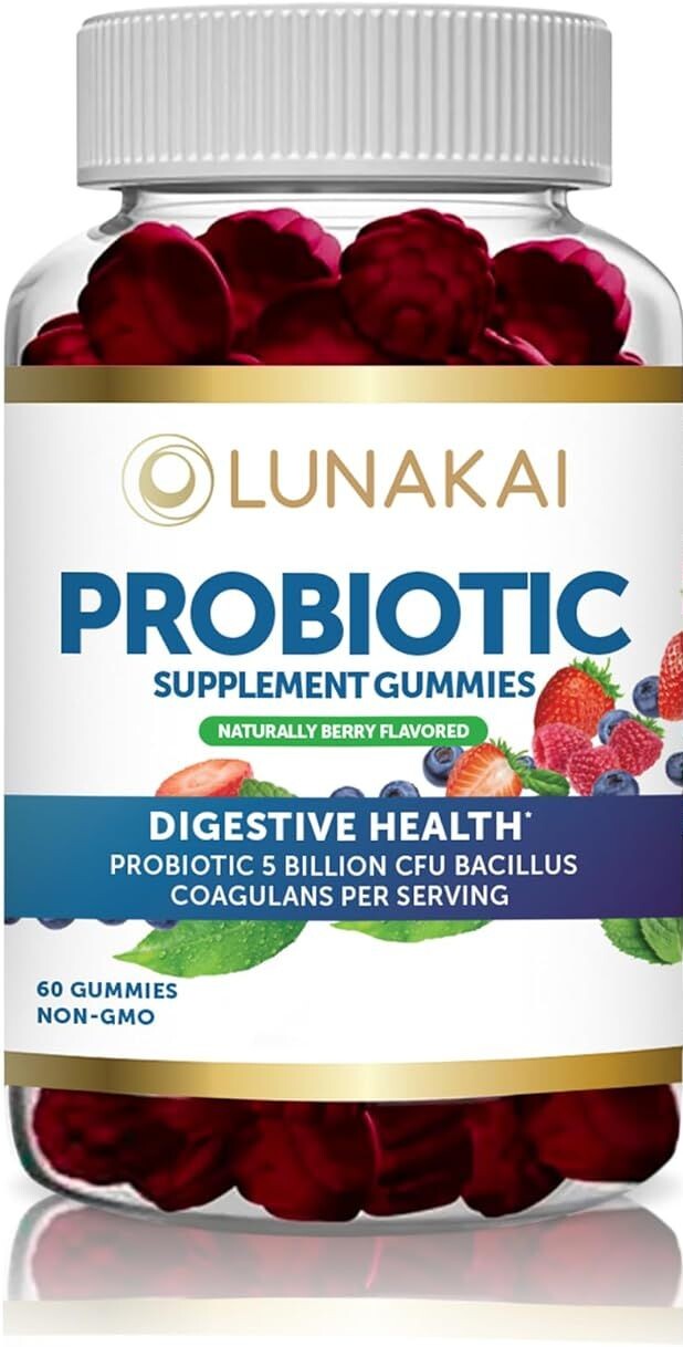 

Пробиотик Lunakai 5 Billion CFU For Digestive Health For Adults And Kids Non-GMO Vegan, 24 банки х 60 пастилок
