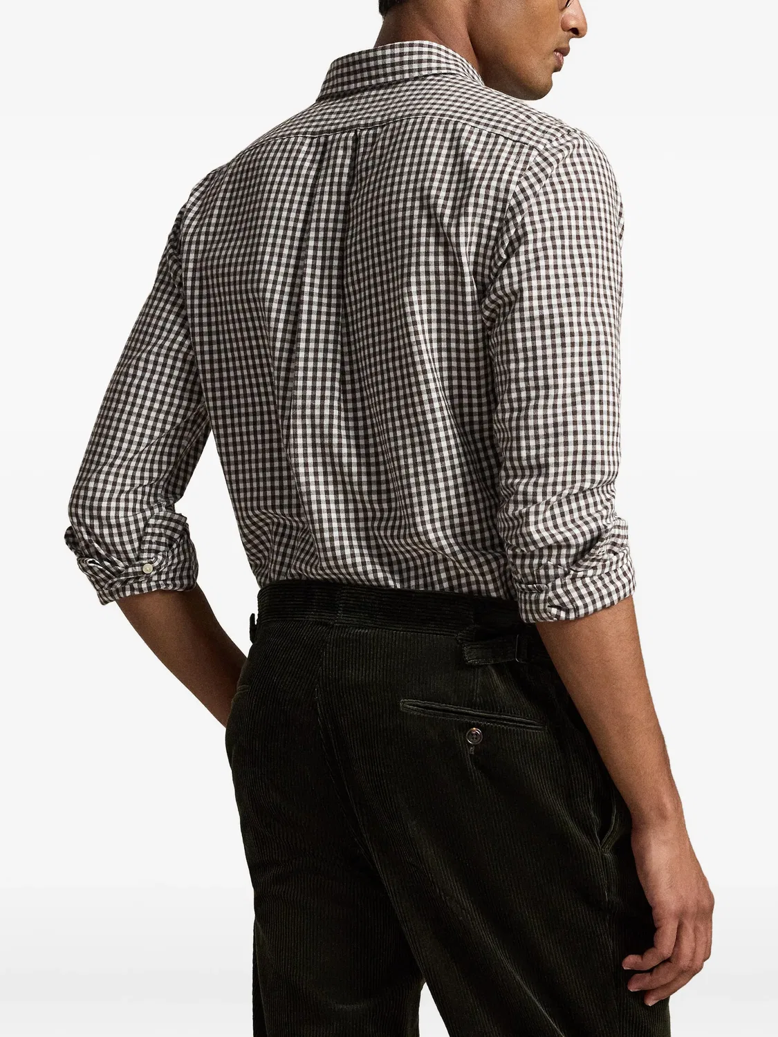Рубашка Oxford Custom Fit в клетку Polo Ralph Lauren, зеленый — фото 4