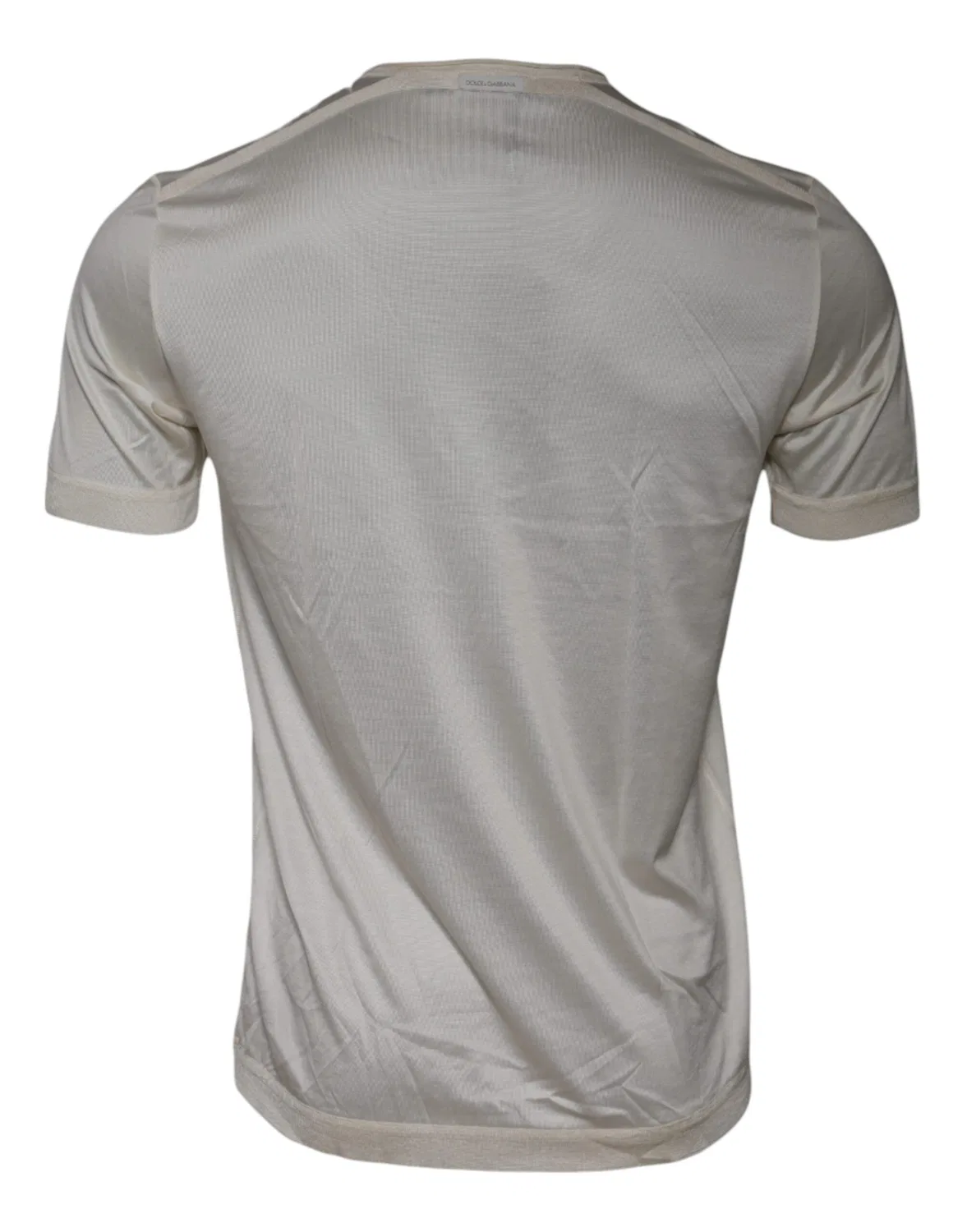 Мужская футболка с коротким рукавом Off White Silk Crew Neck Short Sleeve T-shirt Dolce & Gabbana, Off White — фото 3