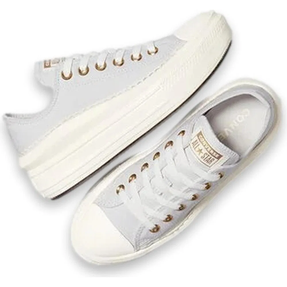 Детские кроссовки Converse на платформе с рюшами, Light Grey, Chuck Taylor All Star Move Platform Frills Converse — фото 3