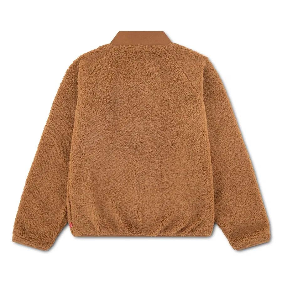 Детская флисовая куртка Levi's Kids светло-коричневого цвета — фото 2