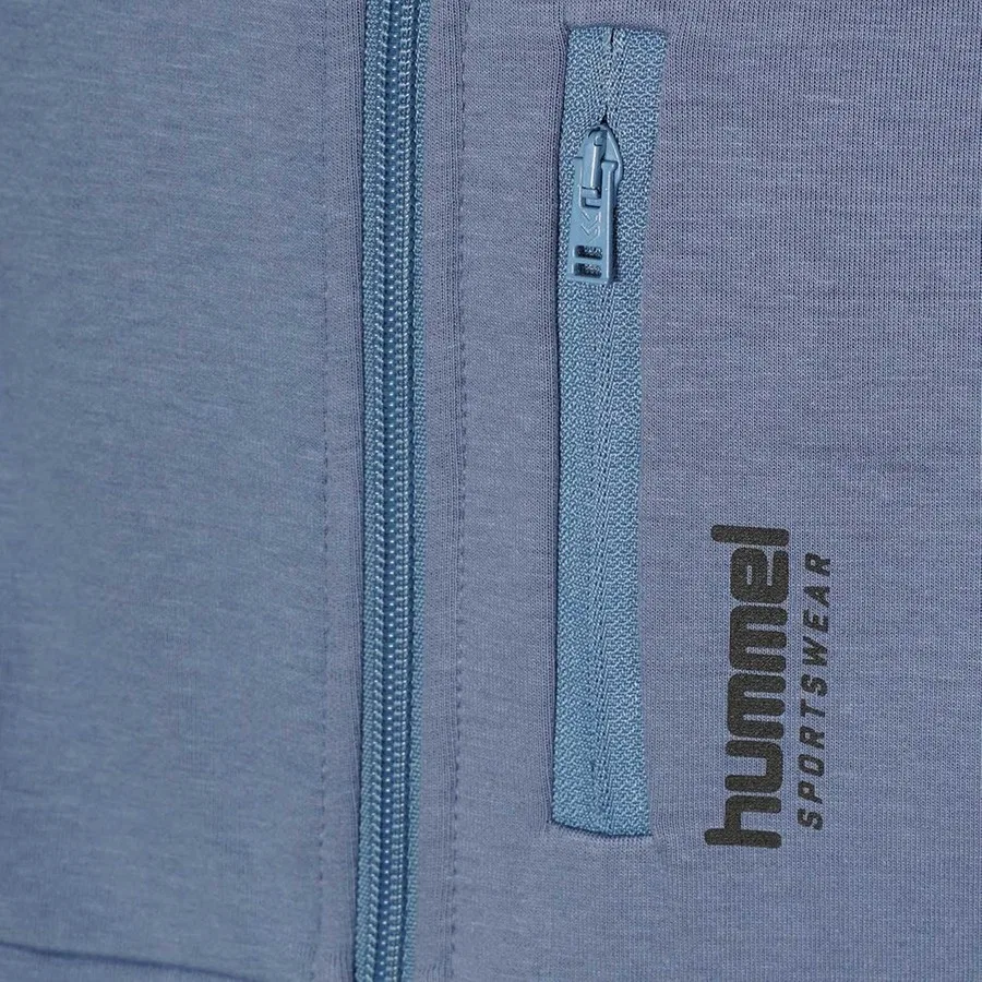 Детский худи на молнии с принтом Hummel, Синий — фото 4