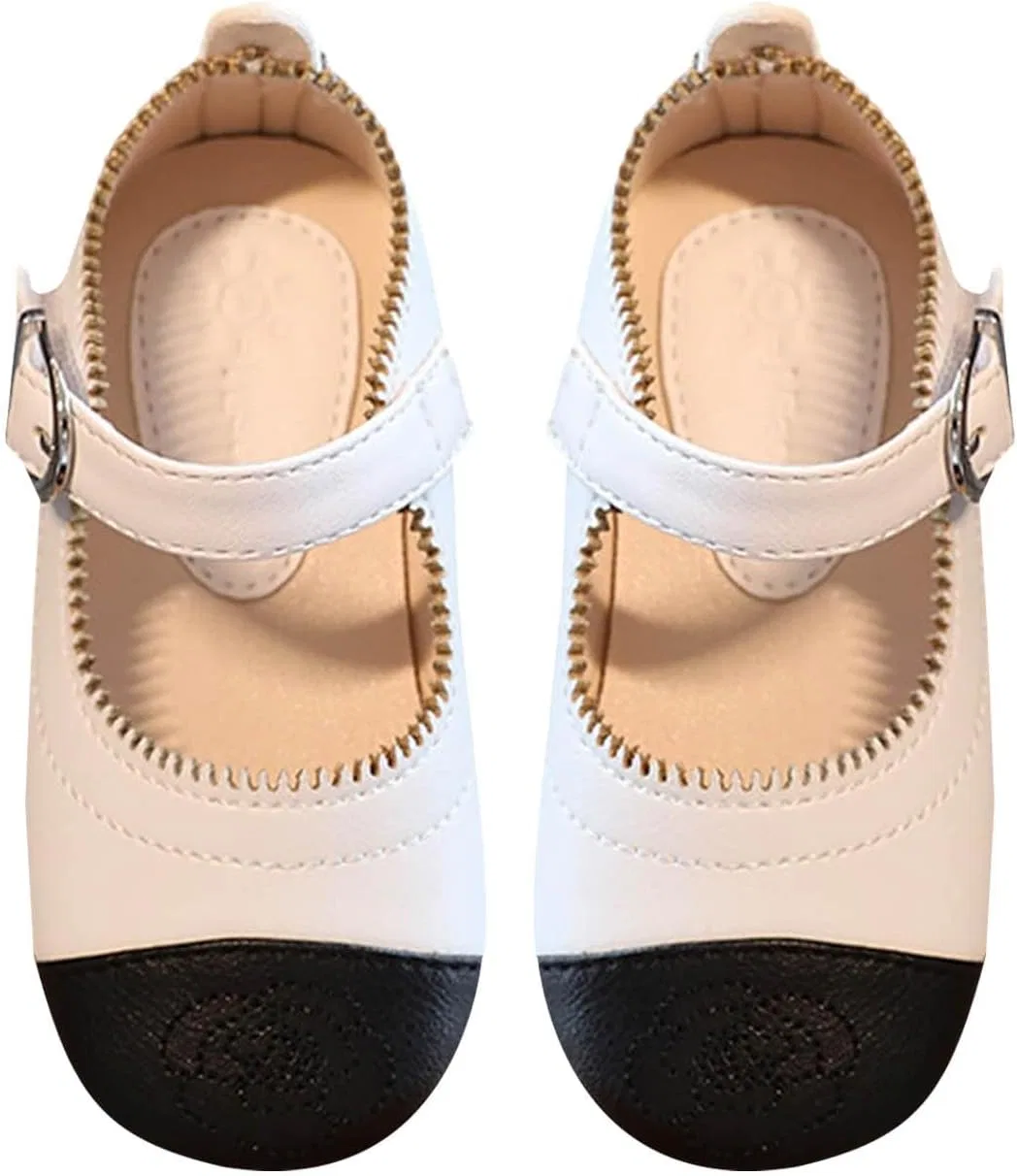 Детские балетки для девочек с принтом Mary Janes, White