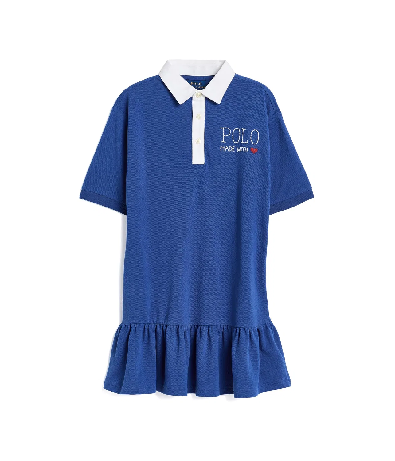 Платье для регби из хлопковой сетки с логотипом (для детей постарше) Polo Ralph Lauren Kids, Dusty Azure