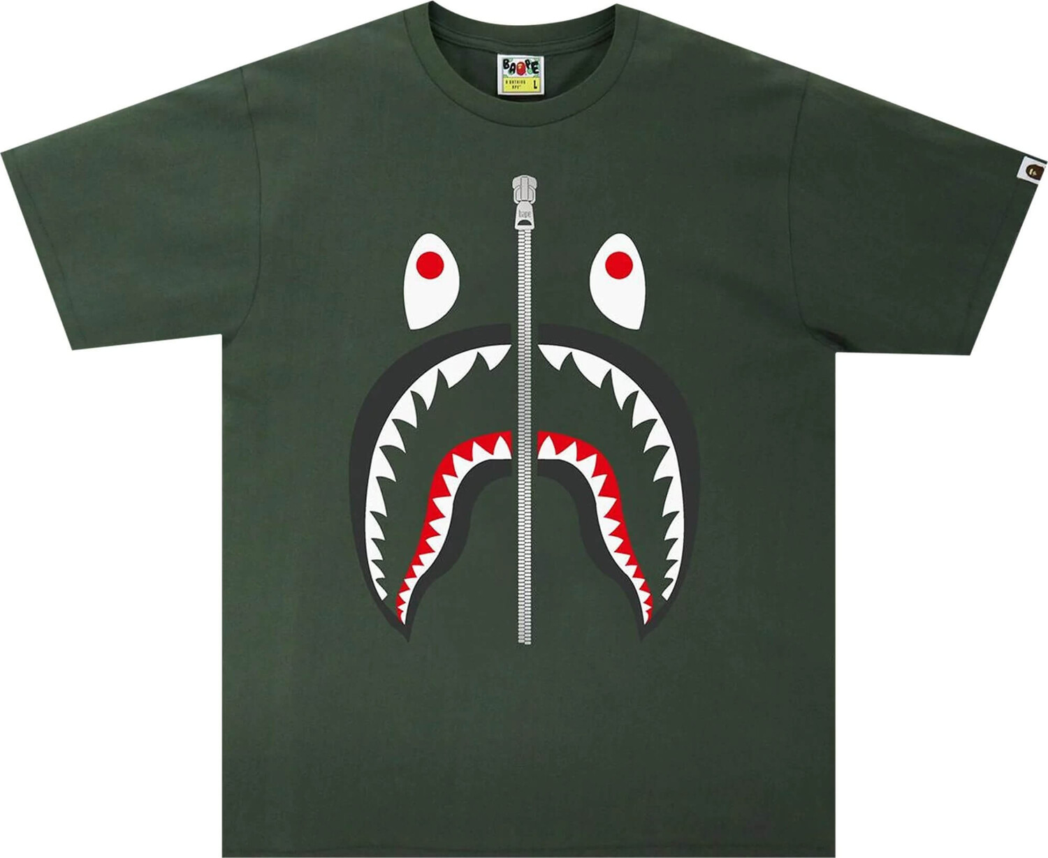 

Футболка Bape Shark, оливковый, Зеленый, Футболка Bape Shark, оливковый