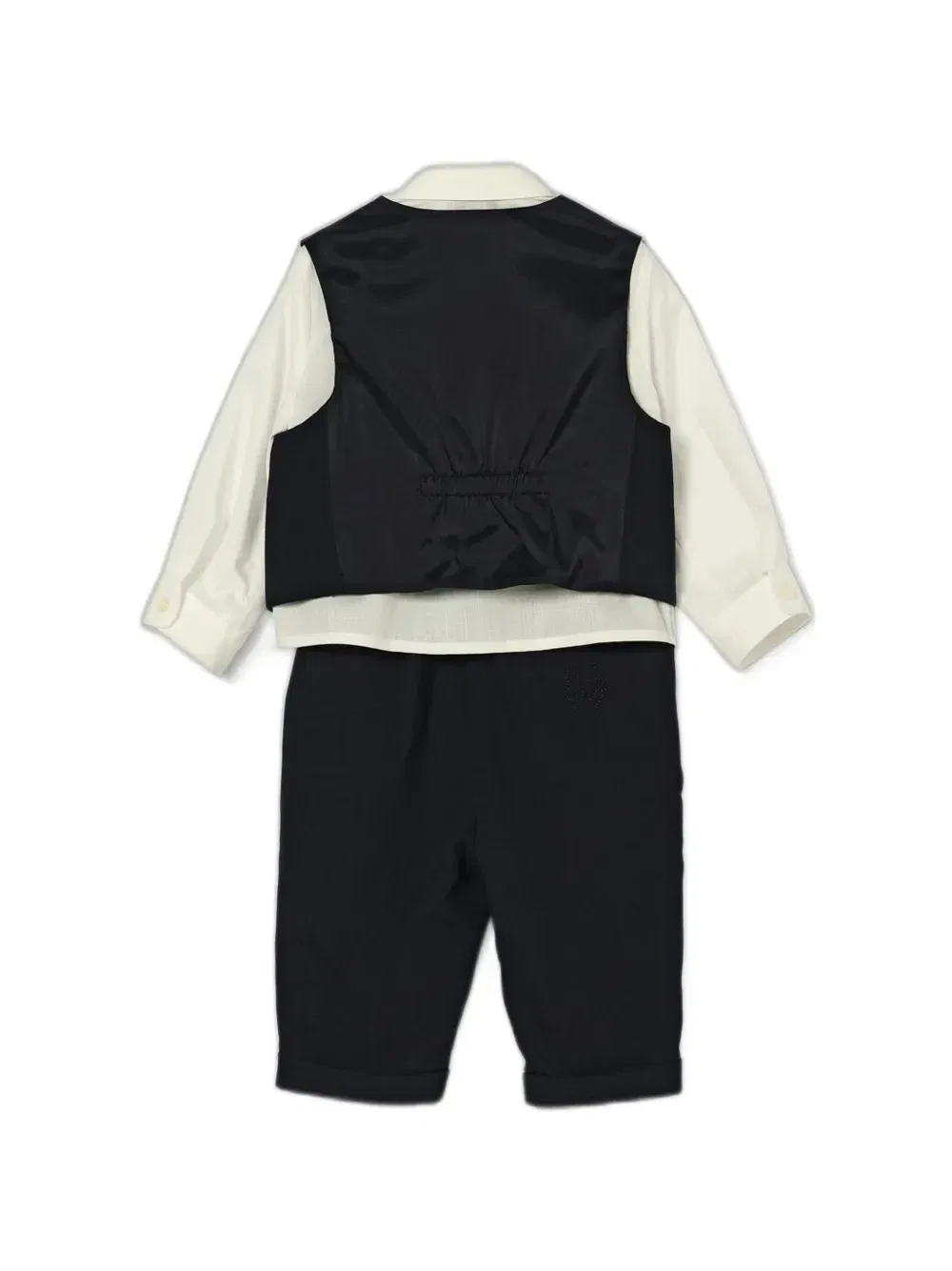 Хлопковый костюм-тройка Emporio Armani Kids, синий — фото 2
