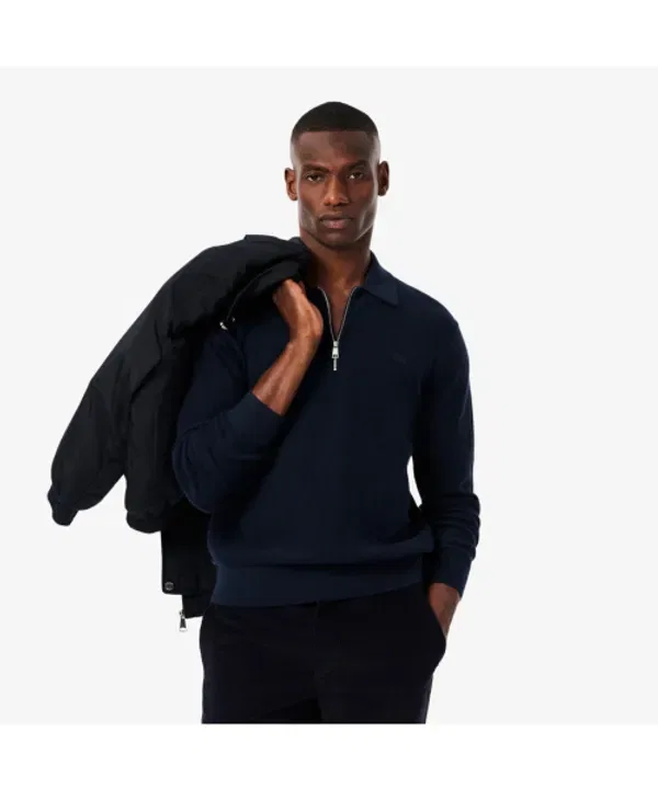 Свитер с полузастежкой, шерсть/хлопок, AH5187, Lacoste