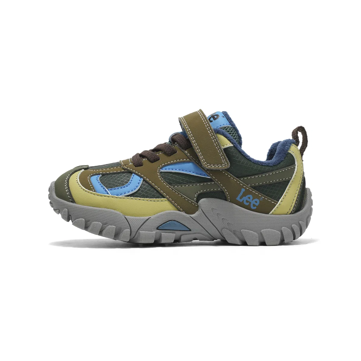 Детские кроссовки из экокожи с липучкой Lee, Army Green
