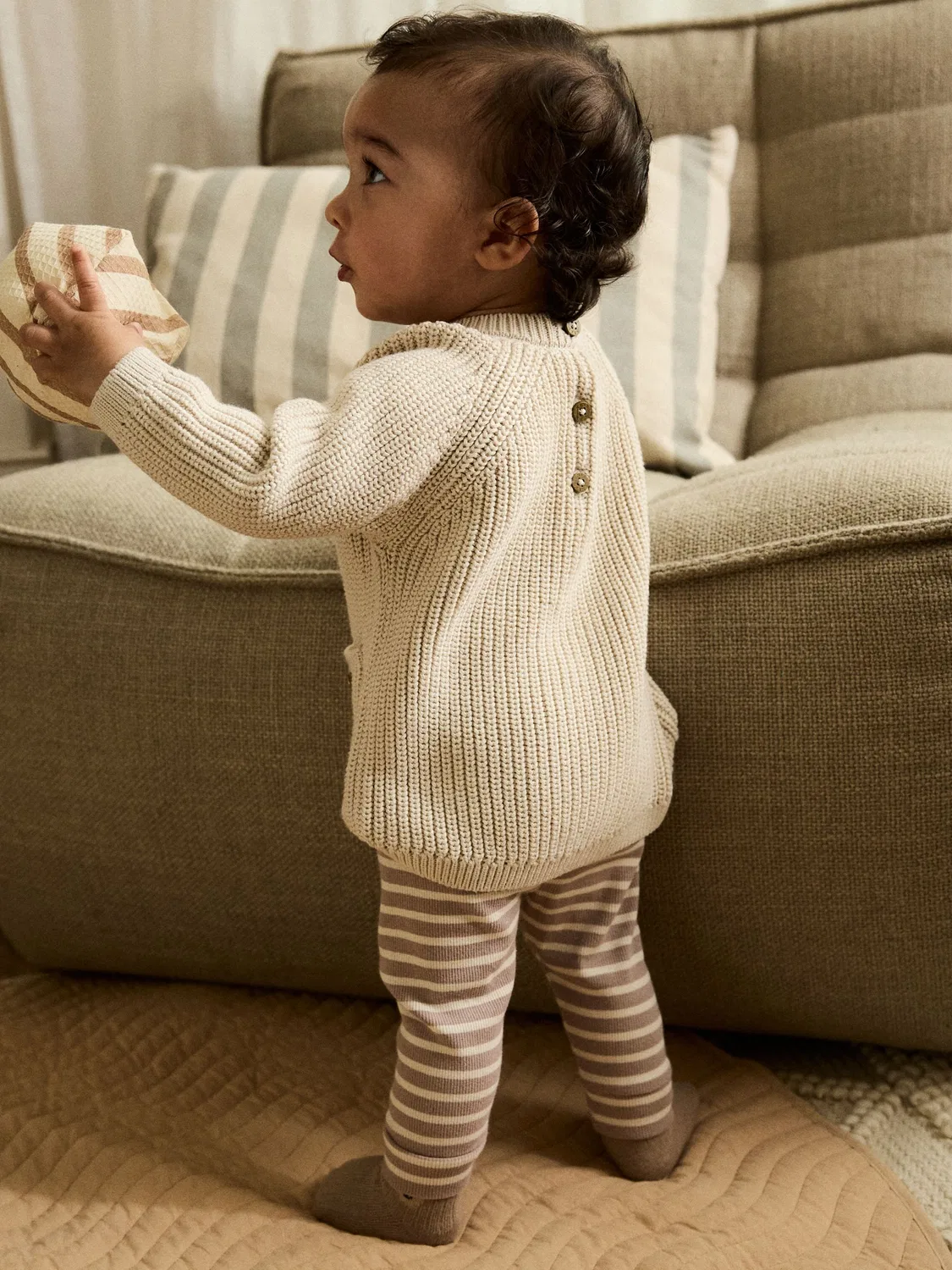 Комплект трикотажный для новорожденных Neutral Stripe Next, нейтральная полоска — фото 3