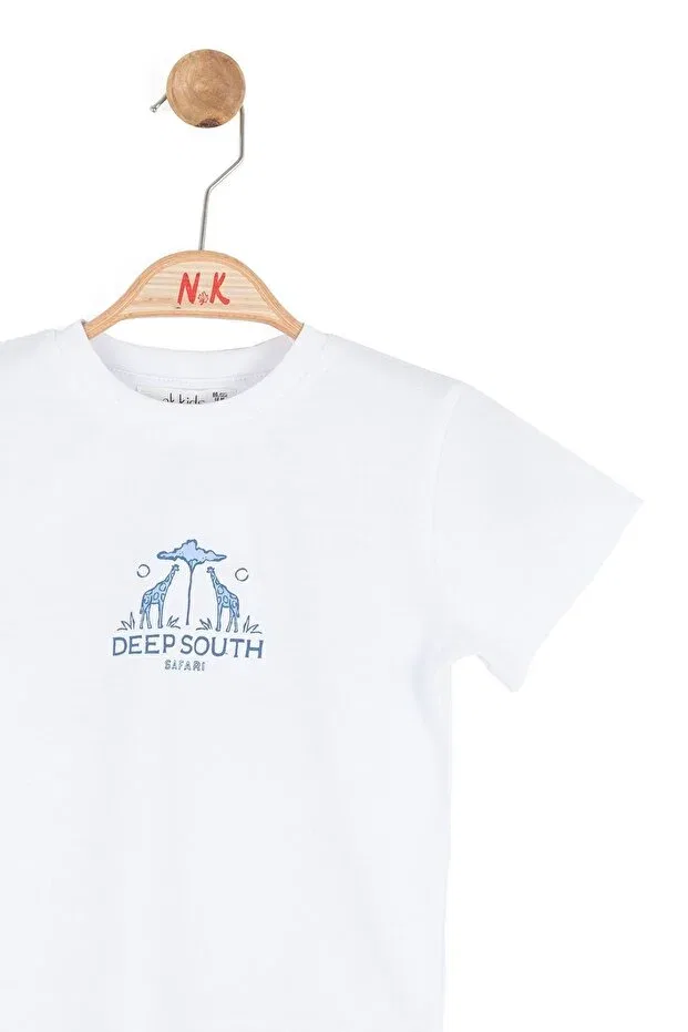 Детская футболка с принтом N&K men's 41628-south t-shirt 1/4, Nk Kids, White - Blue — фото 4