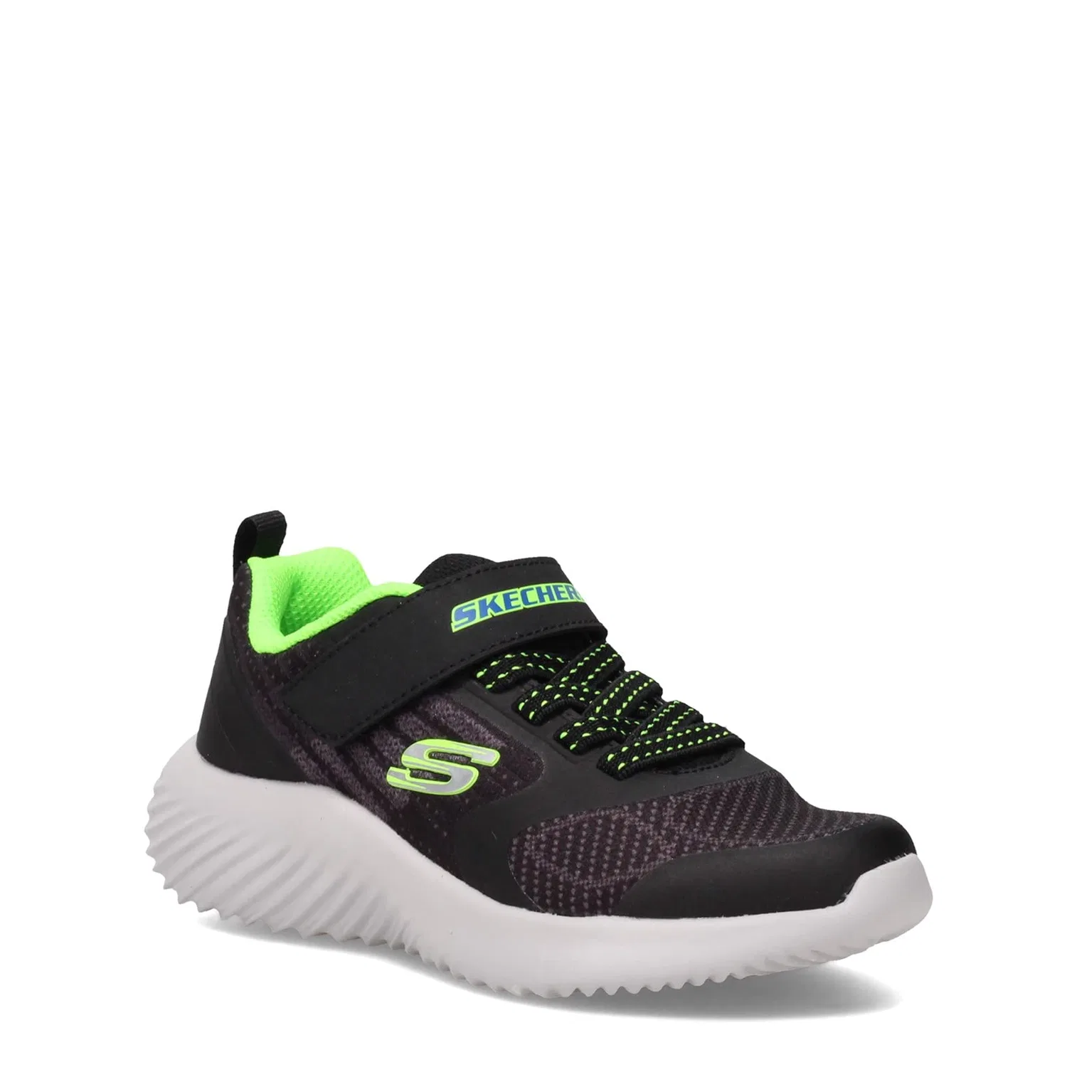Детские кроссовки для мальчиков с принтом Bounder Zallow Skechers, Black Blue Lime — фото 3