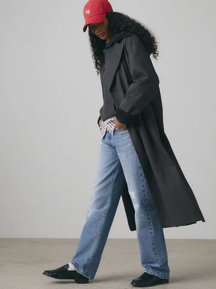 Женский тренчкот свободного кроя Levi's, Anthracite — фото 4