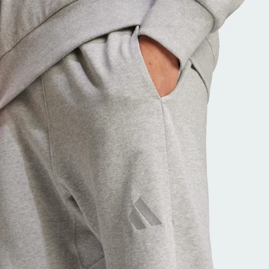 Штаны спортивные с зауженными штанинами French Terry Regular Tapered Pants adidas, Серый — фото 4