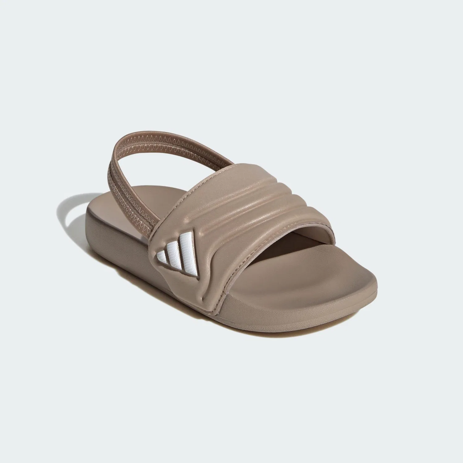 Детские шлепанцы с ремешком Adidas Adilette Estrap 2.0, Khakibeige / Weiss — фото 4