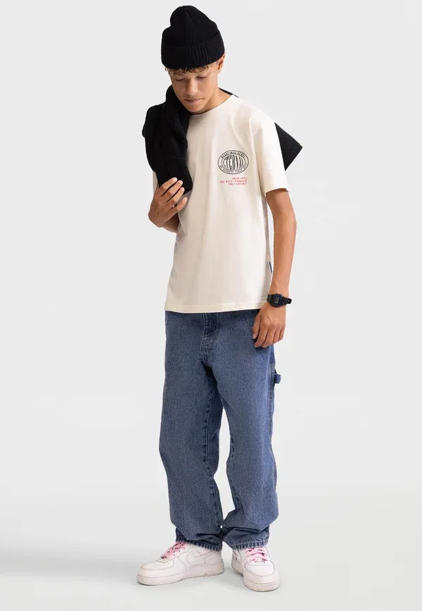 Футболка хлопковая Maze tee box regular fit 2 pack, print, Redefined Rebel, dark blue, темно-синий/кремовый