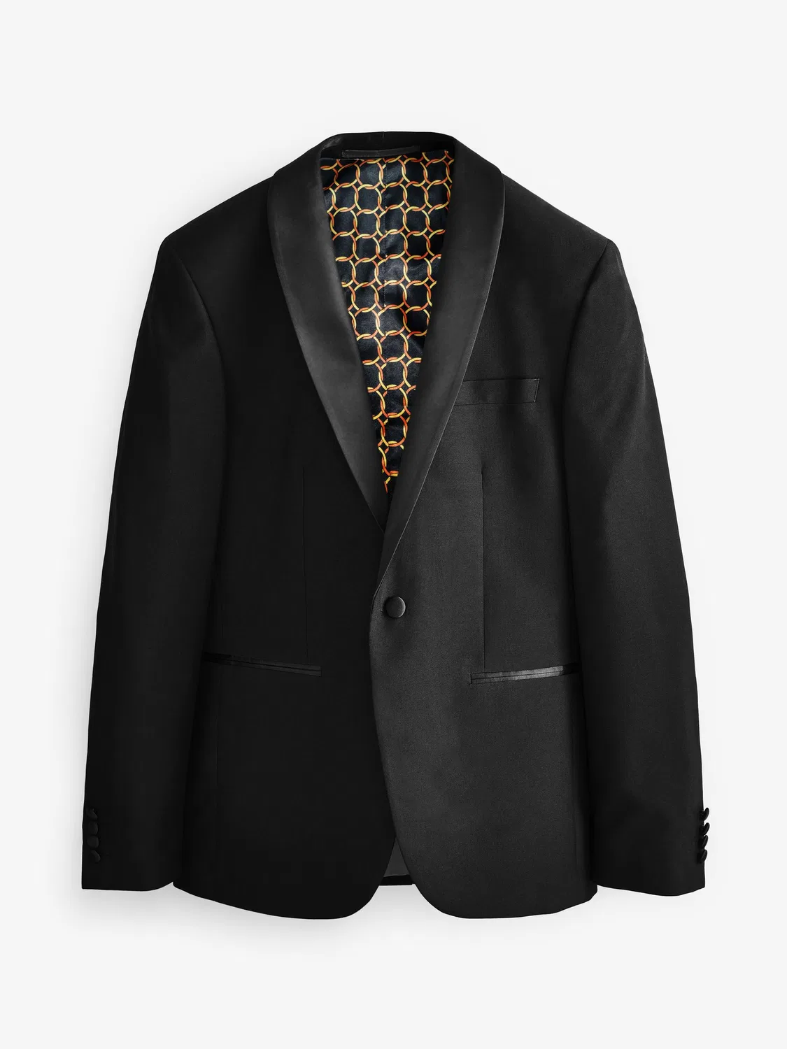 Пиджак смокинг Slim Fit, Black Shawl Next, черный — фото 2