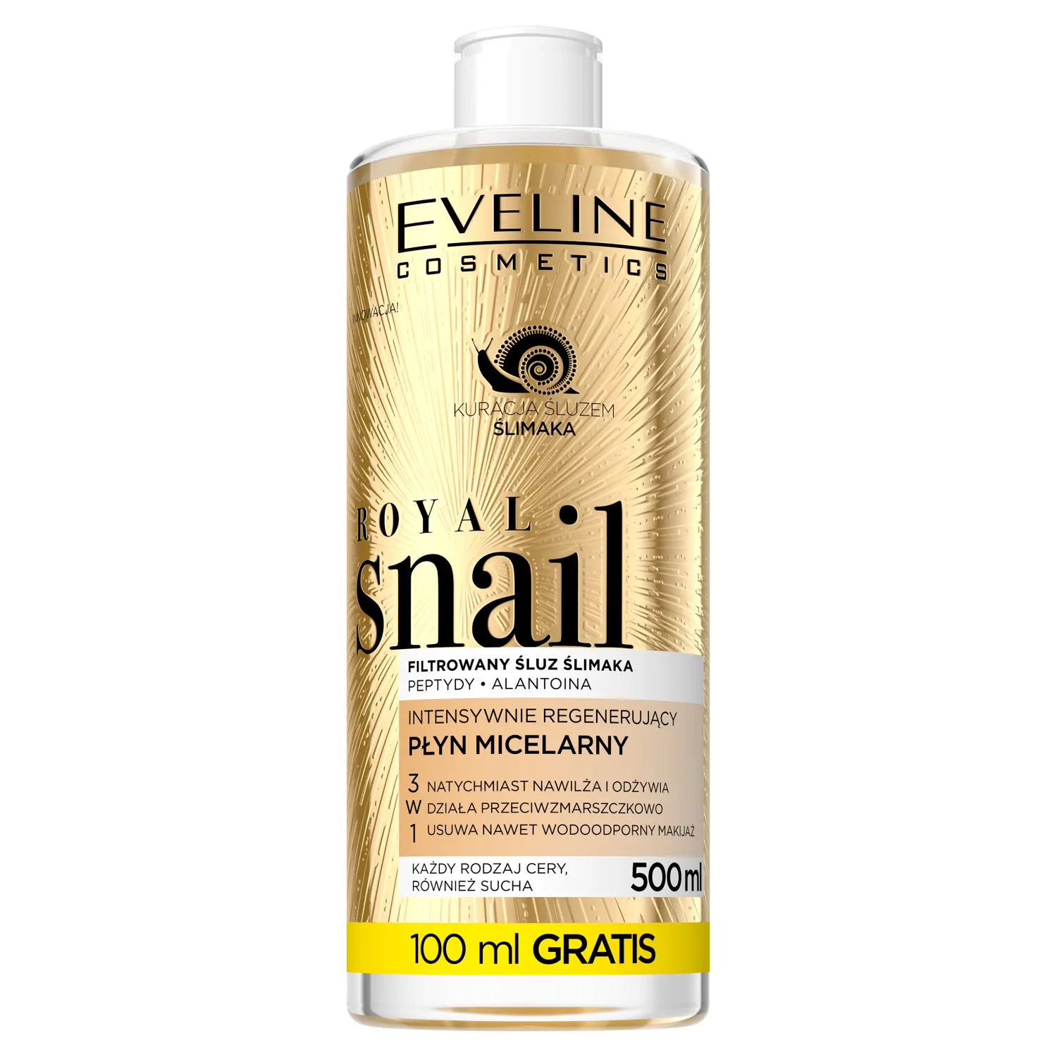 

Eveline Cosmetics Royal Snail интенсивно регенерирующая мицеллярная вода для лица, 500 мл