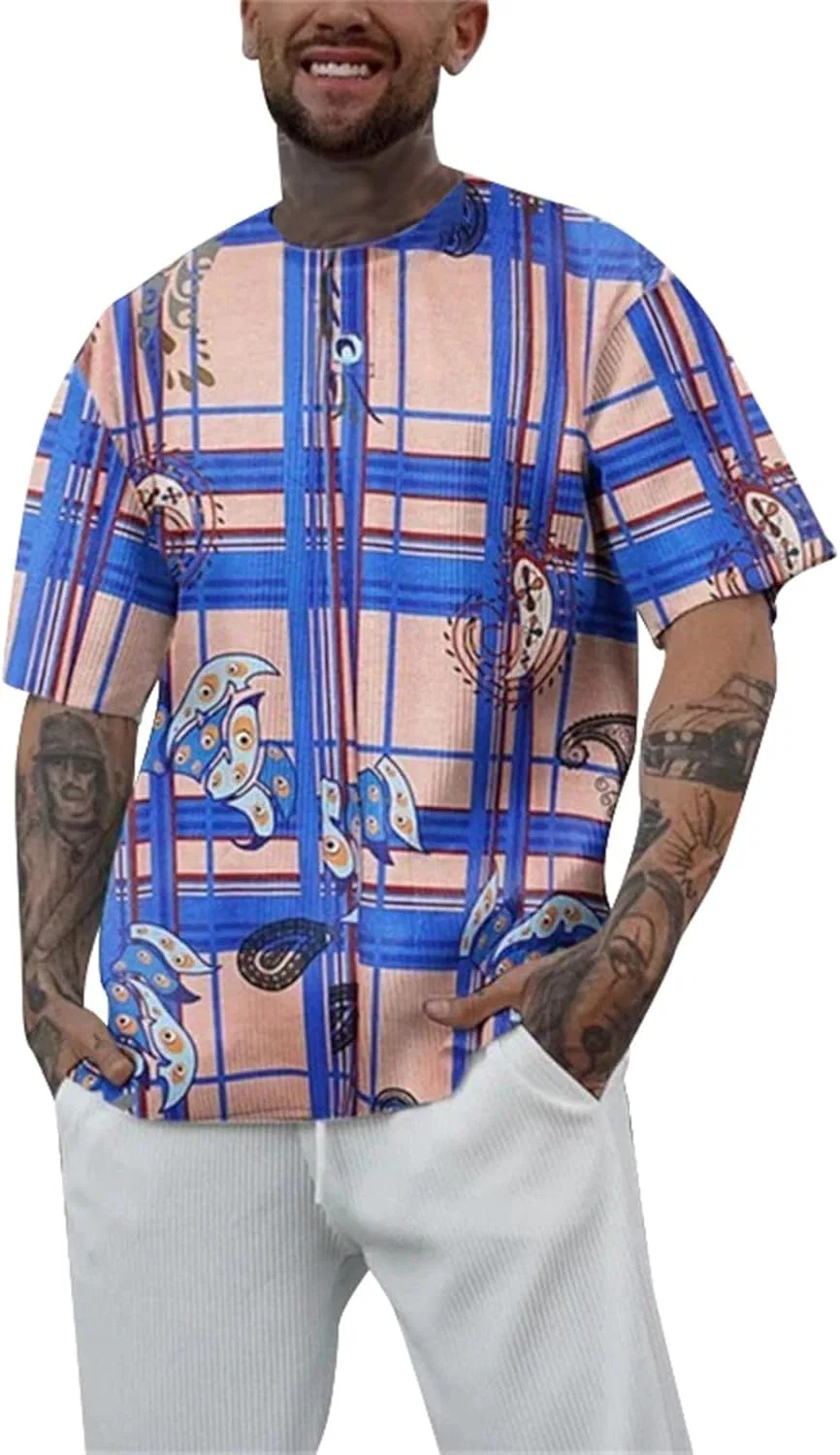 Мужская футболка с принтом Heavy Weight Oversize, Sky Blue