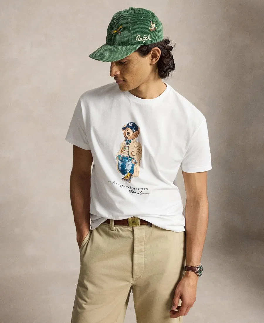 Футболка классического кроя с принтом Polo Bear Polo Ralph Lauren, White