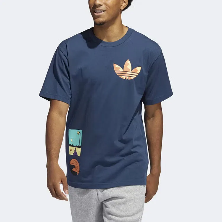 Футболка с принтом Adidas Originals Surreal Summer, синий