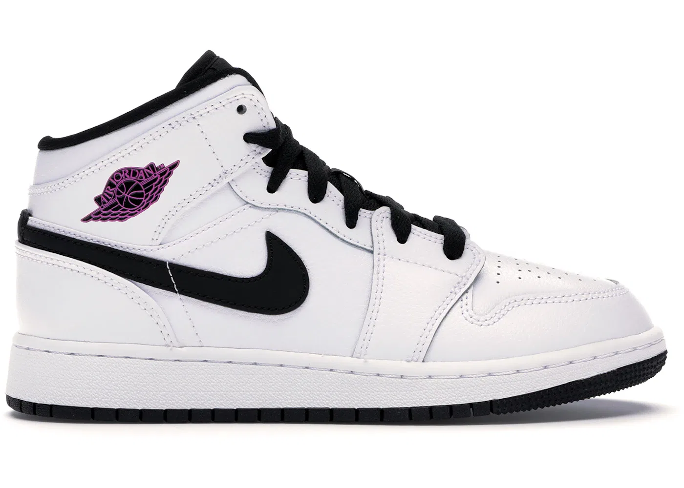 Детские кроссовки Lifestyle Jordan 1 Mid Jordan, White/Black-Fuchsia Blast