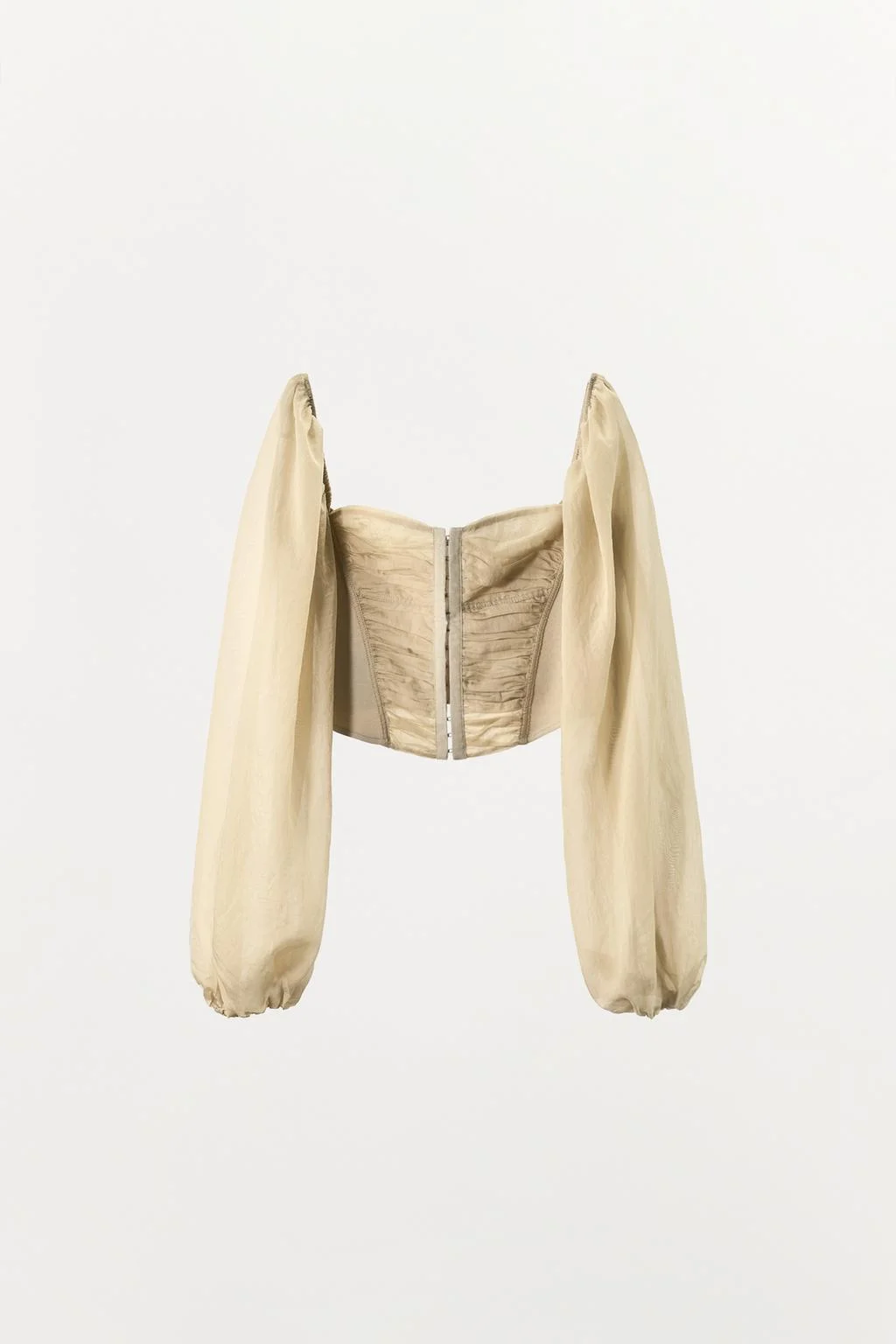Топ Zara Corsetero Combinado, песочный — фото 3