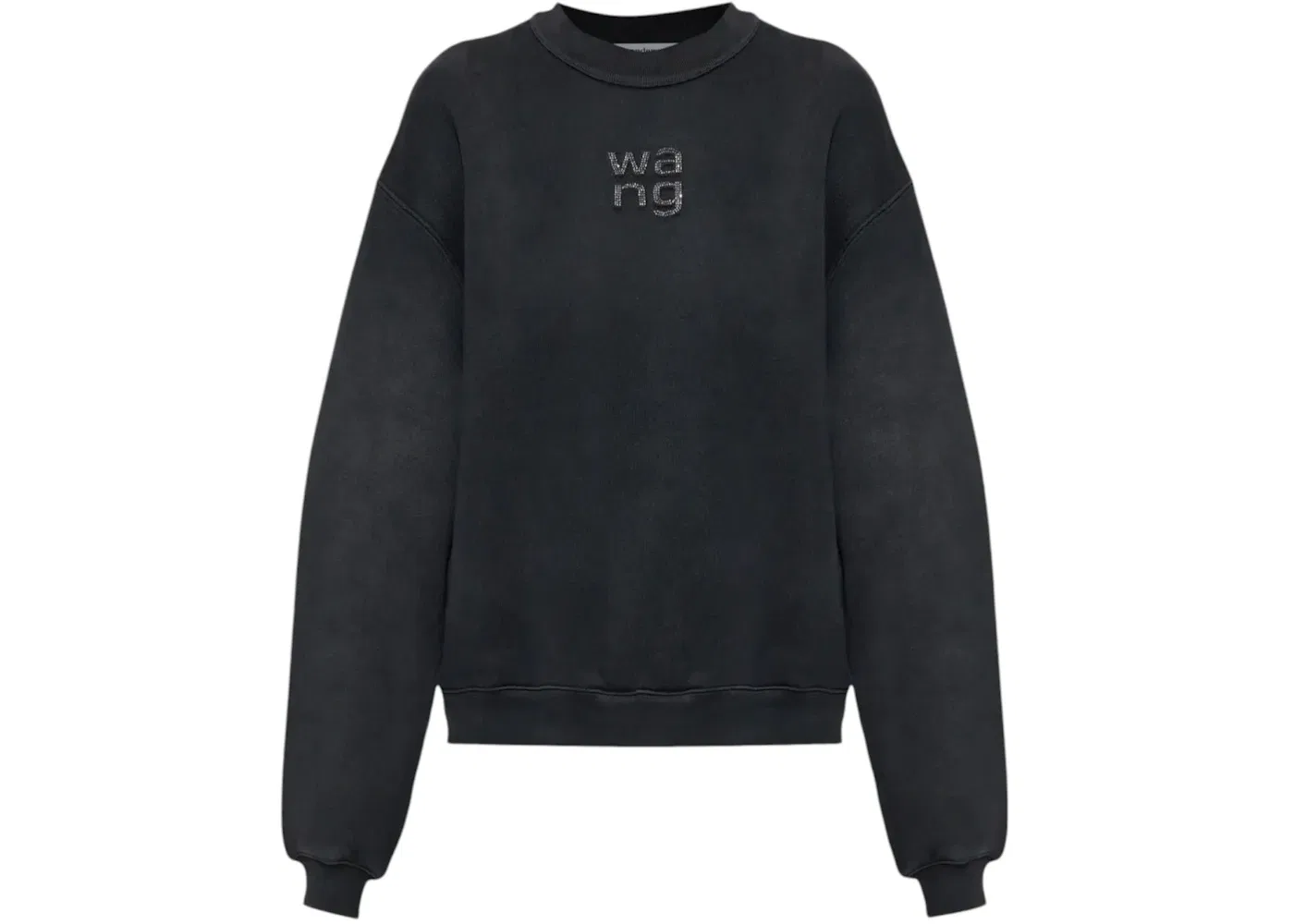 Женский свитшот с принтом Hotfix Logo Alexander Wang, Washed Black