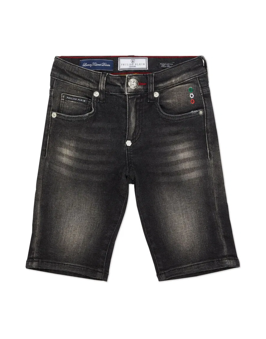 Джинсовые шорты Philipp Plein Regular Jeans 'Mykonos' из черного денима