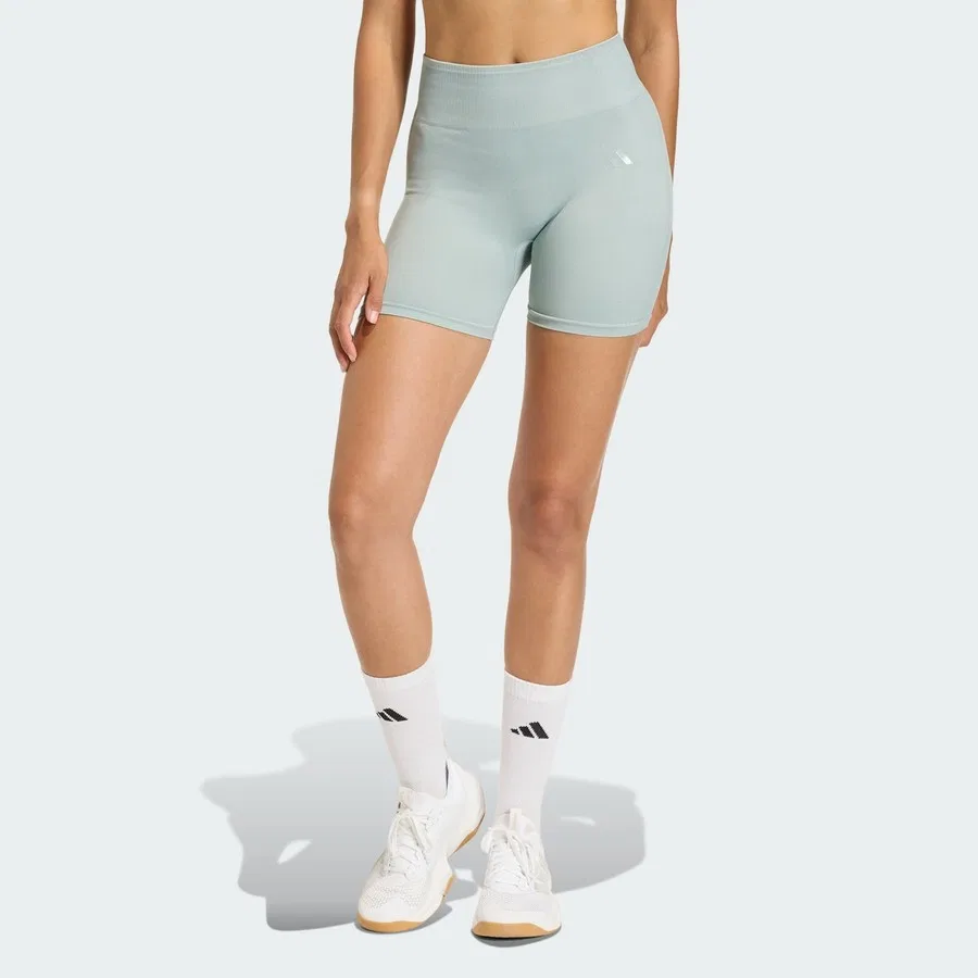 Женские леггинсы с принтом adidas Performance KE5840 Workout Essentials 4 Inch Leggings Knit, Светло-зеленый