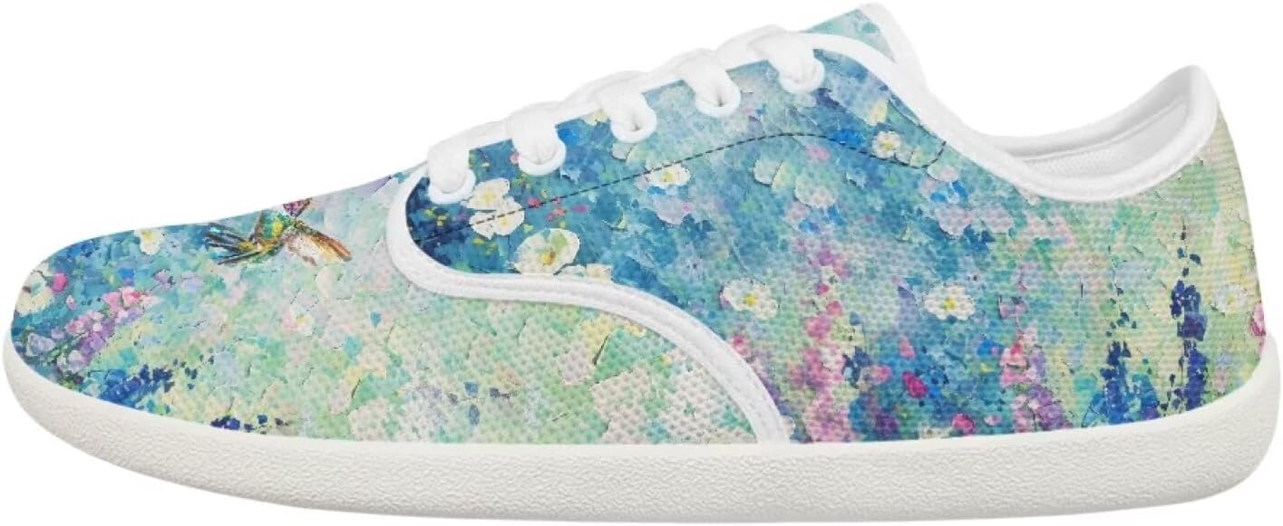 

Женские и подростковые кроссовки Forchrinse с декоративной бабочкой, широкие, для бега и тенниса, с нулевым перепадом, модные кроссовки с мягкой подошвой, Hummingbird Painting