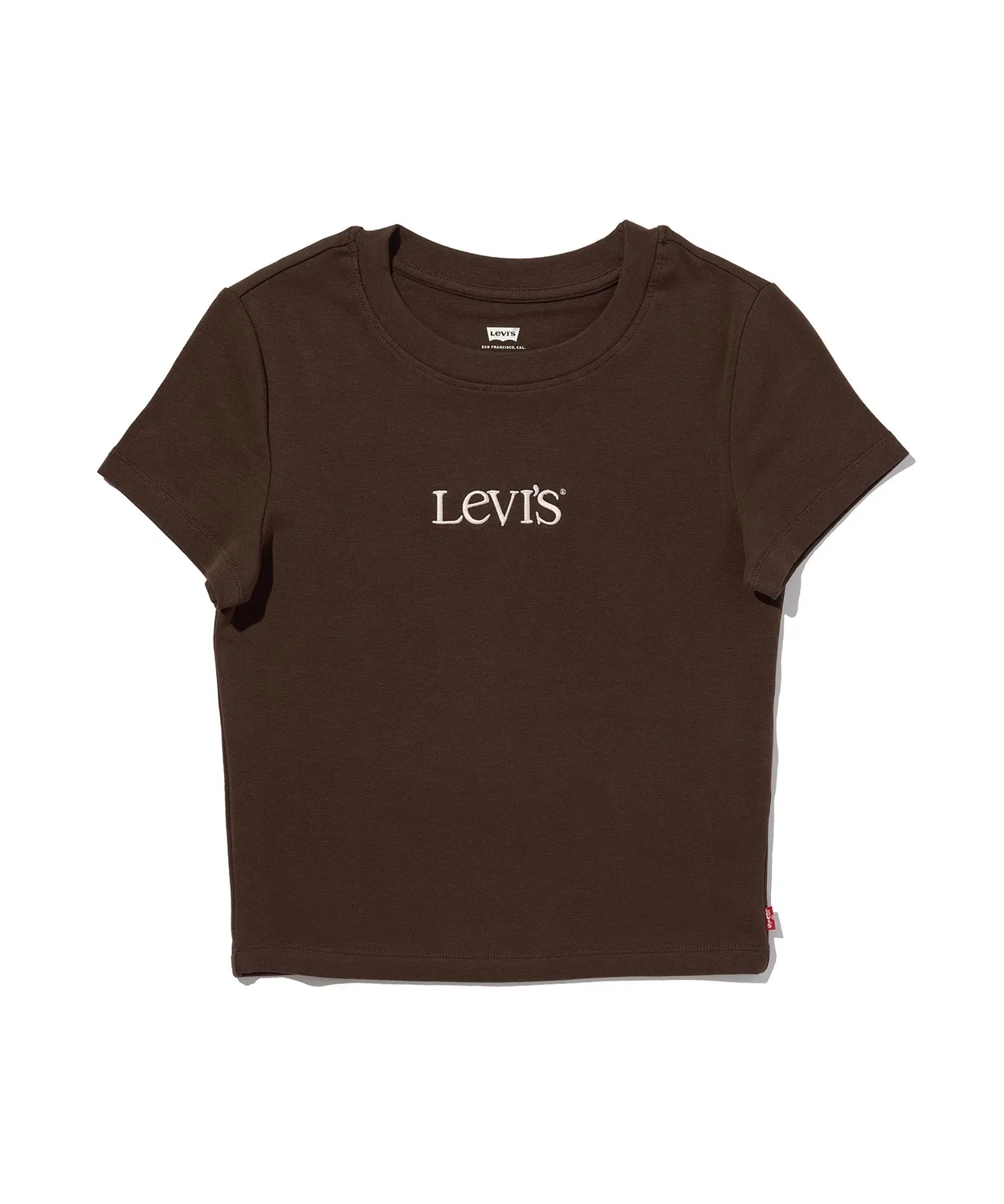 Женская футболка с принтом с коротким рукавом Levi's Graphic Essential Baby T-Shirt, Brown — фото 4