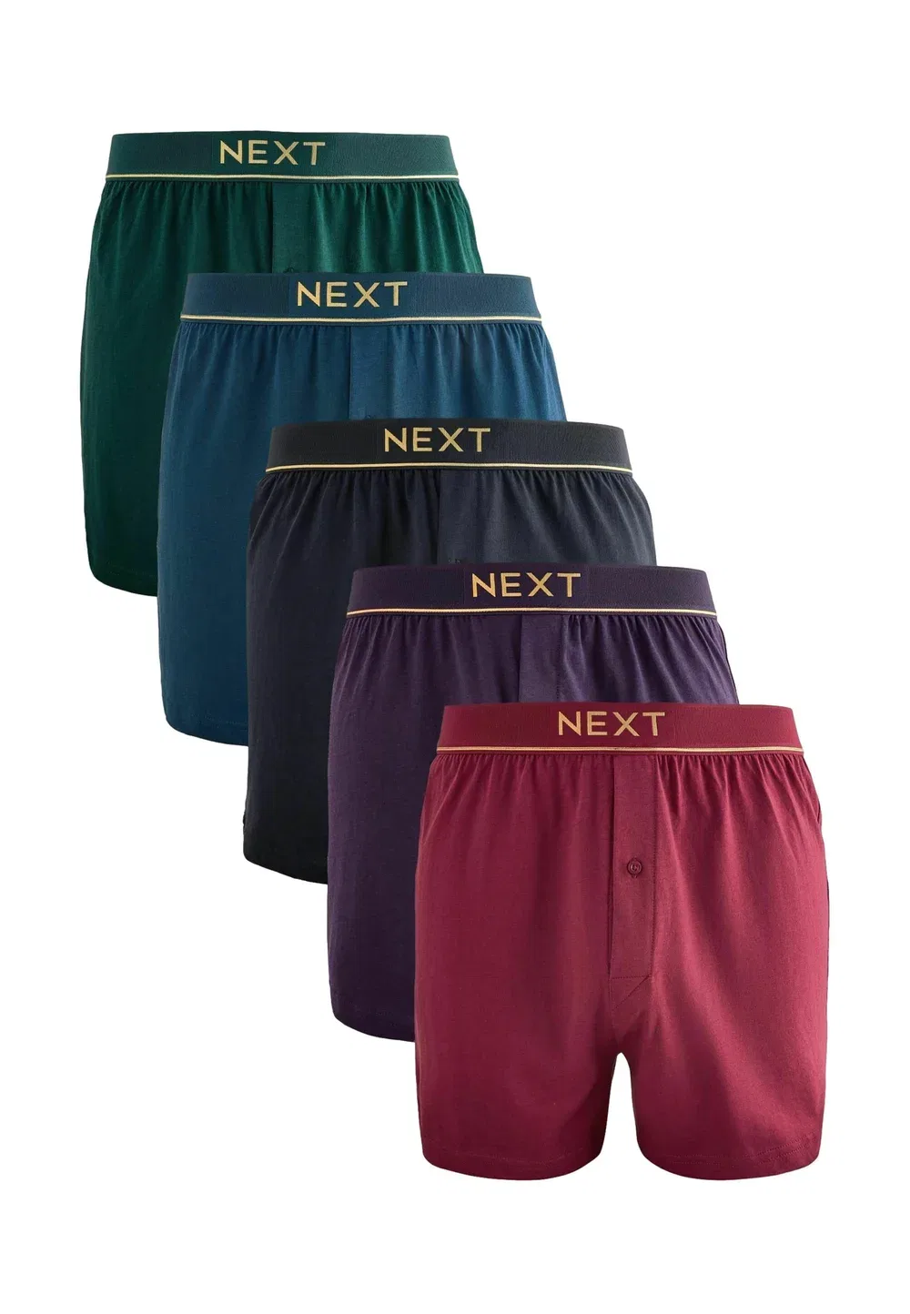 5 штанов в упаковке Next, Red Navy Gold Waistbands