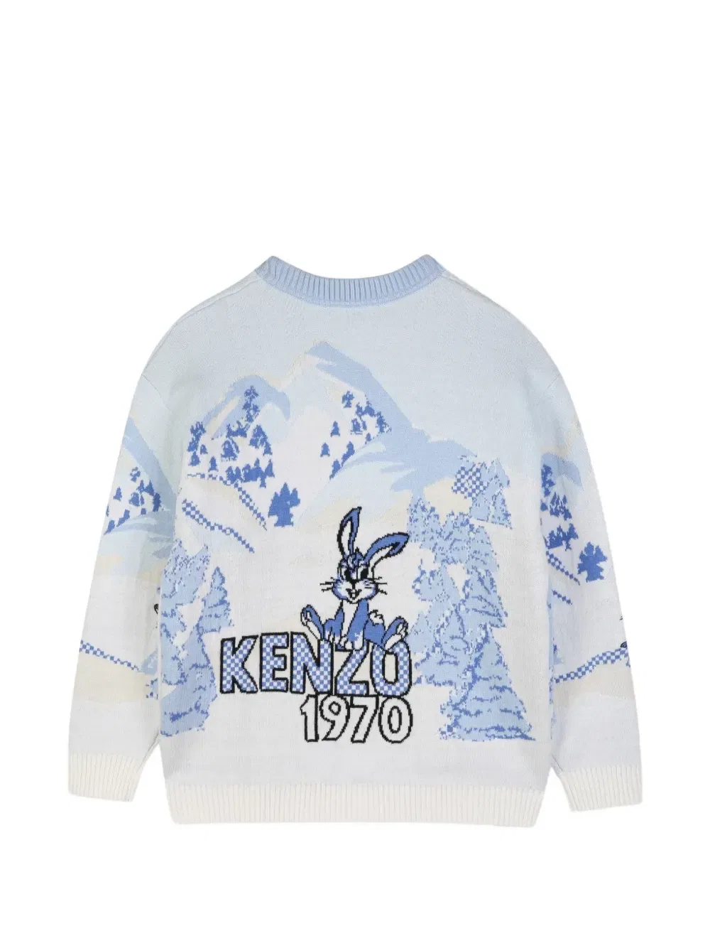Свитер с графичным принтом Kenzo Kids, синий — фото 2