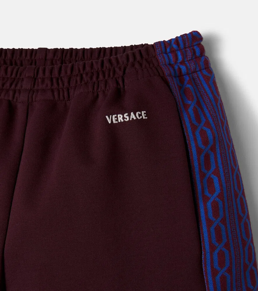 Шорты из жаккардовой ткани Greca Versace Kids, коричневый — фото 4
